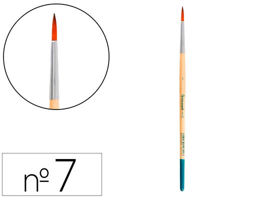 Pincel para pintura acrilica y acuarela liderpapel n 7 punta redonda de pelo sintetico certificado fsc