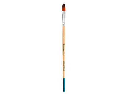 Pincel para pintura acrilica y acuarela liderpapel n 8 punta filbert / lengua gato de pelo sintetico certificado
