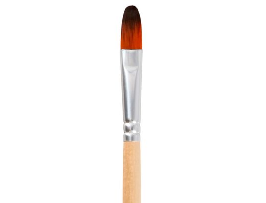 Pincel para pintura acrilica y acuarela liderpapel n 8 punta filbert / lengua gato de pelo sintetico certificado