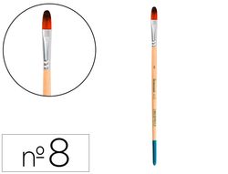 Pincel para pintura acrilica y acuarela liderpapel n 8 punta filbert / lengua gato de pelo sintetico certificado