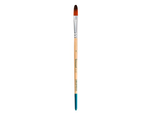 Pincel para pintura acrilica y acuarela liderpapel n 9 punta filbert / lengua gato de pelo sintetico certificado