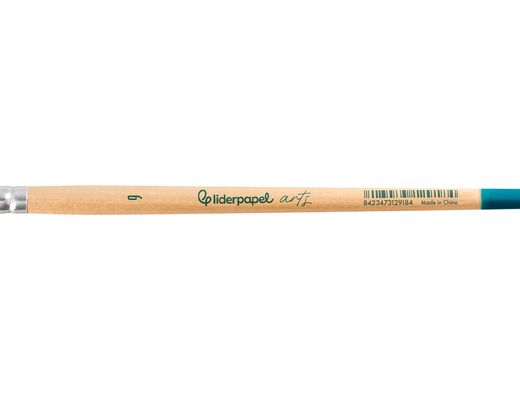 Pincel para pintura acrilica y acuarela liderpapel n 9 punta filbert / lengua gato de pelo sintetico certificado