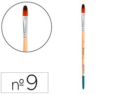 Pincel para pintura acrilica y acuarela liderpapel n 9 punta filbert / lengua gato de pelo sintetico certificado
