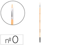 Pincel para pintura al oleo y acrilica liderpapel n 0 punta plana de pelo de cerda certificado fsc