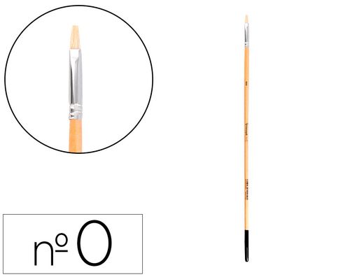 Pincel para pintura al oleo y acrilica liderpapel n 0 punta plana de pelo de cerda certificado fsc