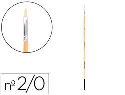 Pincel para pintura al oleo y acrilica liderpapel n 00 punta plana de pelo de cerda certificado fsc