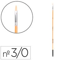 Pincel para pintura al oleo y acrilica liderpapel n 000 punta plana de pelo de cerda certificado fsc