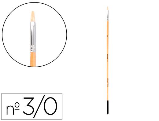 Pincel para pintura al oleo y acrilica liderpapel n 000 punta plana de pelo de cerda certificado fsc