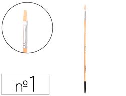 Pincel para pintura al oleo y acrilica liderpapel n 1 punta plana de pelo de cerda certificado fsc