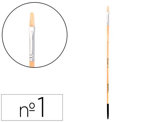 Pincel para pintura al oleo y acrilica liderpapel n 1 punta plana de pelo de cerda certificado fsc