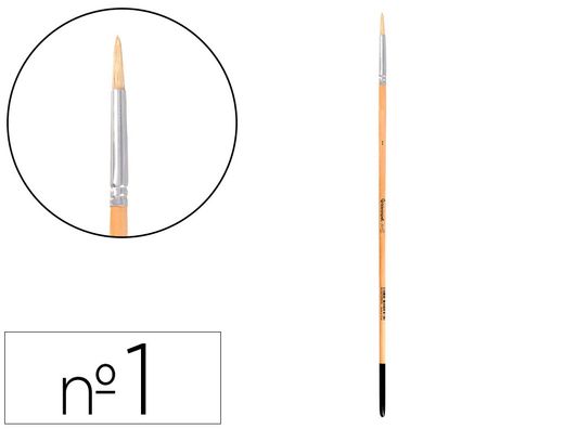 Pincel para pintura al oleo y acrilica liderpapel n 1 punta redonda de pelo de cerda certificado fsc