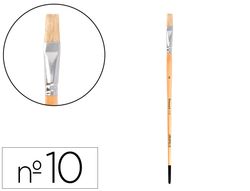 Pincel para pintura al oleo y acrilica liderpapel n 10 punta plana de pelo de cerda certificado fsc
