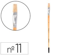 Pincel para pintura al oleo y acrilica liderpapel n 11 punta plana de pelo de cerda certificado fsc