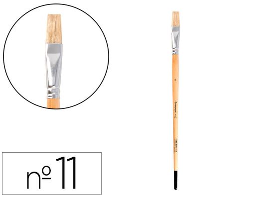 Pincel para pintura al oleo y acrilica liderpapel n 11 punta plana de pelo de cerda certificado fsc