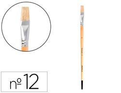 Pincel para pintura al oleo y acrilica liderpapel n 12 punta plana de pelo de cerda certificado fsc