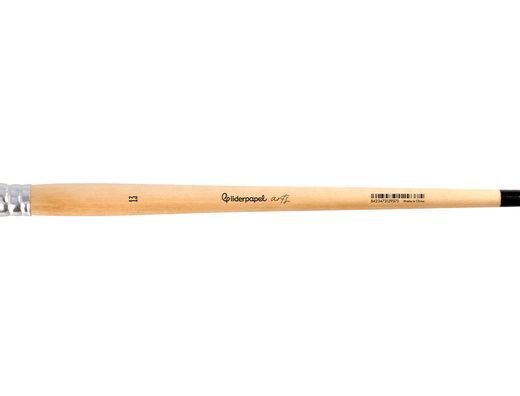 Pincel para pintura al oleo y acrilica liderpapel n 13 punta plana de pelo de cerda certificado fsc