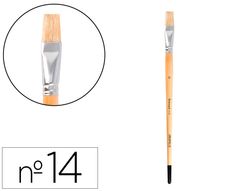 Pincel para pintura al oleo y acrilica liderpapel n 14 punta plana de pelo de cerda certificado fsc