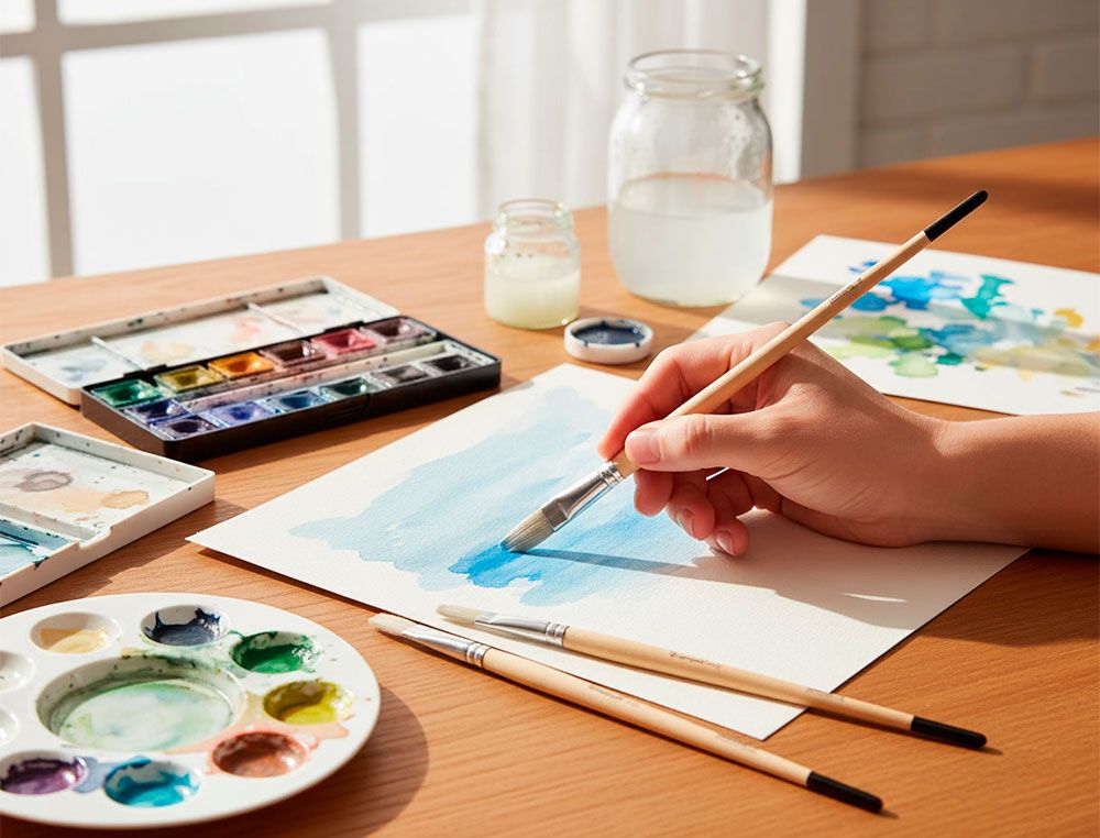 Pincel para pintura al oleo y acrilica liderpapel n 16 punta plana de pelo de cerda certificado fsc