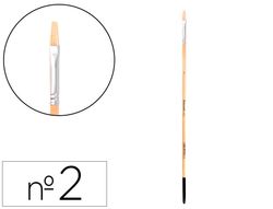 Pincel para pintura al oleo y acrilica liderpapel n 2 punta plana de pelo de cerda certificado fsc