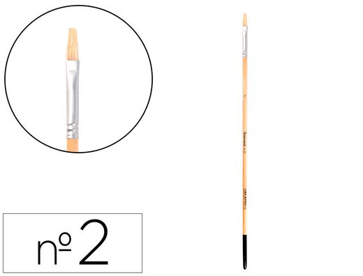 Pincel para pintura al oleo y acrilica liderpapel n 2 punta plana de pelo de cerda certificado fsc