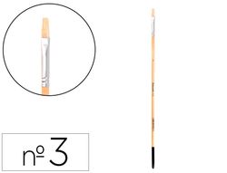 Pincel para pintura al oleo y acrilica liderpapel n 3 punta plana de pelo de cerda certificado fsc