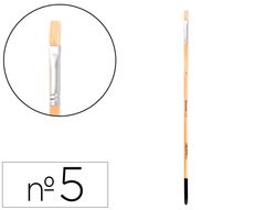 Pincel para pintura al oleo y acrilica liderpapel n 5 punta plana de pelo de cerda certificado fsc