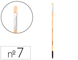Pincel para pintura al oleo y acrilica liderpapel n 7 punta plana de pelo de cerda certificado fsc