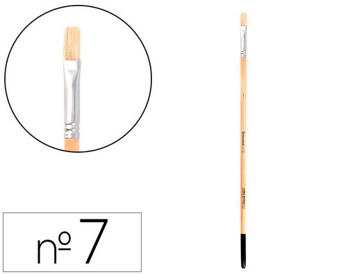 Pincel para pintura al oleo y acrilica liderpapel n 7 punta plana de pelo de cerda certificado fsc