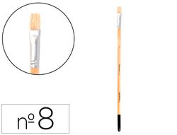 Pincel para pintura al oleo y acrilica liderpapel n 8 punta plana de pelo de cerda certificado fsc