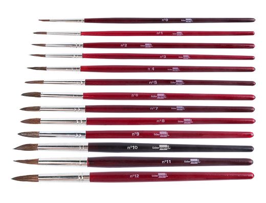 Pinceles Acuarela Liderpapel Nº2 -Virola Cromada Pelo Engomado