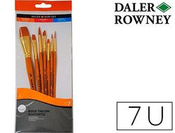 Pinceles daler rowney simply art sintentico mango corto dorado blister de 7 unidades