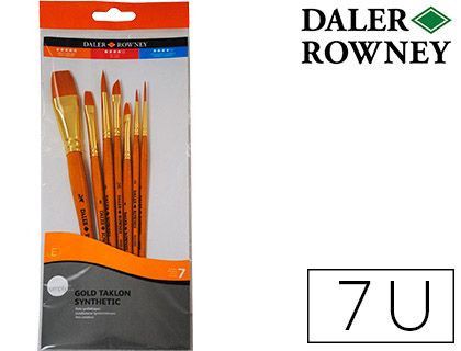 Pinceles daler rowney simply art sintentico mango corto dorado blister de 7 unidades