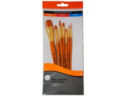 Pinceles daler rowney simply art sintentico mango corto dorado blister de 7 unidades