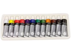 Pintura acrilica daler rowney simply caja de 12 colores surtidos tubo de 12 ml