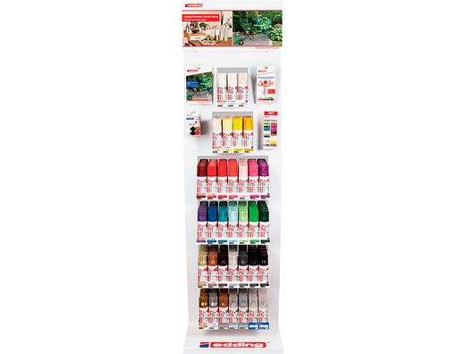 Pintura acrilica edding 5200 permanente spray bote 200 ml expositor de 24 unidades colores surtidos