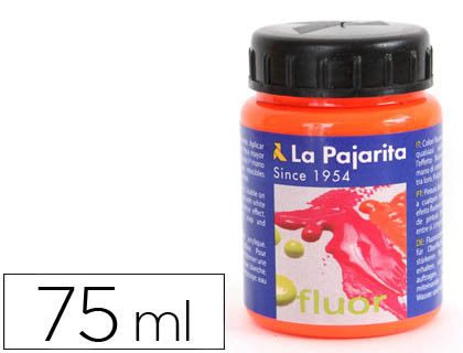Pintura Acrilica La Pajarita F-02 Naranja Fluorescente 75Ml