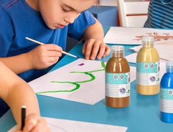 Pintura acrilica liderpapel bote de 250 ml cian