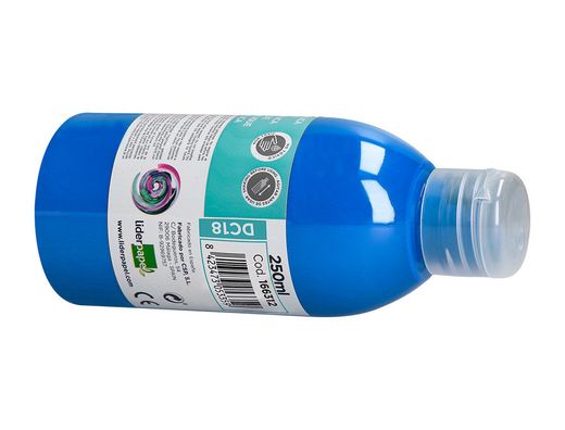 Pintura acrilica liderpapel bote de 250 ml cian