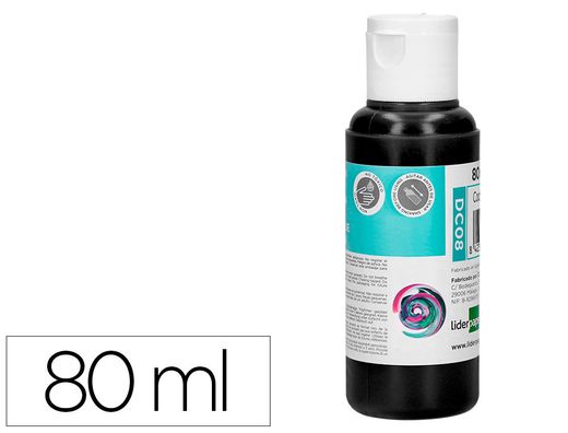 Pintura acrilica liderpapel bote de 80 ml negro