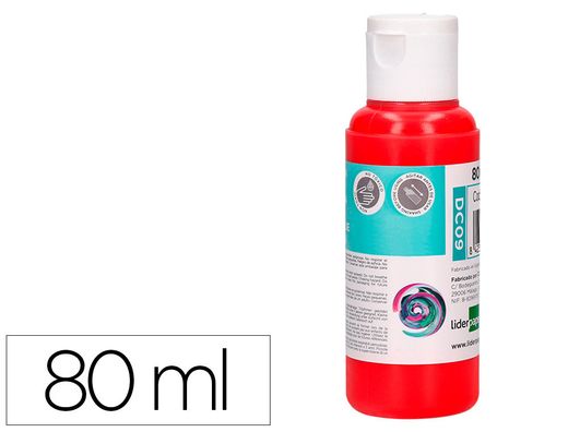 Pintura acrilica liderpapel bote de 80 ml rojo