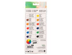 Pintura acrilica liderpapel caja de 12 tubos de aluminio de 12 ml colores surtidos
