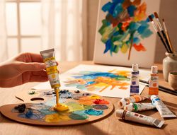 Pintura acrilica liderpapel caja de 12 tubos de aluminio de 12 ml colores surtidos