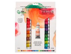 Pintura acrilica liderpapel caja de 24 tubos de aluminio de 12 ml colores surtidos