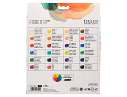 Pintura acrilica liderpapel caja de 24 tubos de aluminio de 12 ml colores surtidos