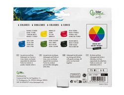 Pintura acrilica liderpapel caja de 6 tubos de plastico de 75 ml colores basicos