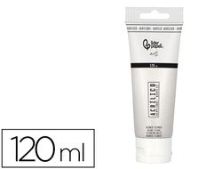 Pintura acrilica liderpapel tubo de plastico de 120 ml color blanco titanio