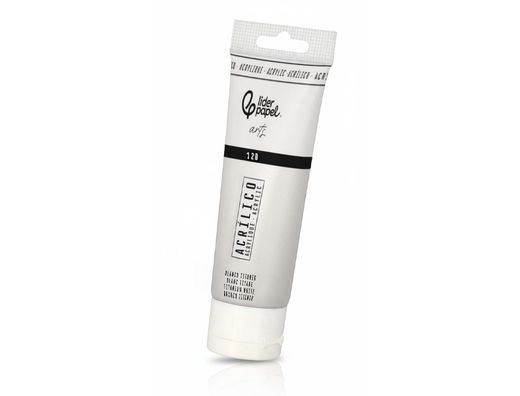 Pintura acrilica liderpapel tubo de plastico de 120 ml color blanco titanio