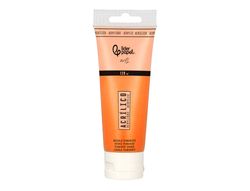 Pintura acrilica liderpapel tubo de plastico de 120 ml color naranja permanente