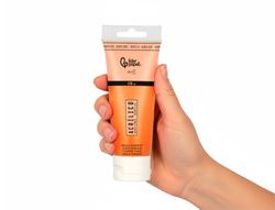 Pintura acrilica liderpapel tubo de plastico de 120 ml color naranja permanente