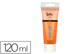 Pintura acrilica liderpapel tubo de plastico de 120 ml color naranja permanente